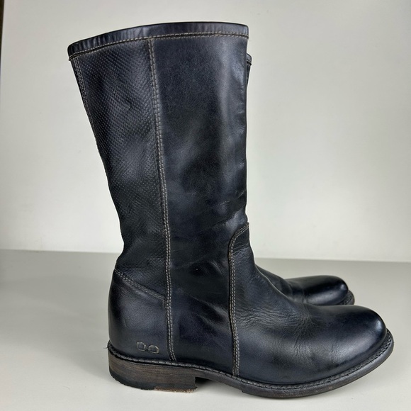 Bed Stu Shoes - BED STU ANNETTE MOTO COMBAT DISTRESSED MID CALF LEATHER BOOTS SIZE 7